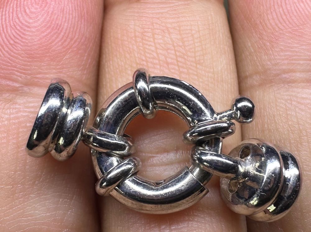Catenine: Federring Verschluss Set 26x15 mm Silver Plated Halskette – Nuovo (secondo la descrizione) da Langenthal venduto da Seelenfreunde 3