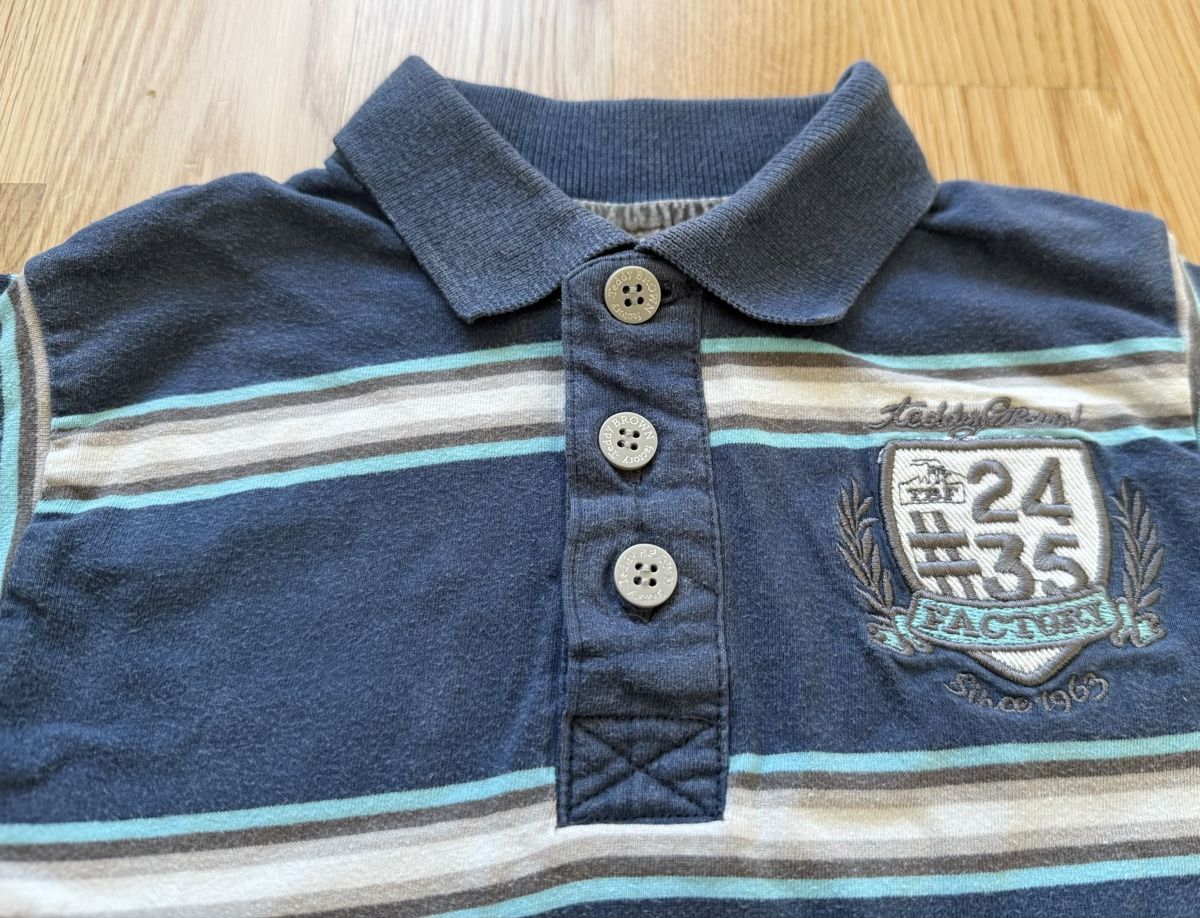 Camicie, T-shirt & Polo: Teddy Brown Factory - Polo rayé, taille 26 mois – Usato da Genève venduto da valmath 1