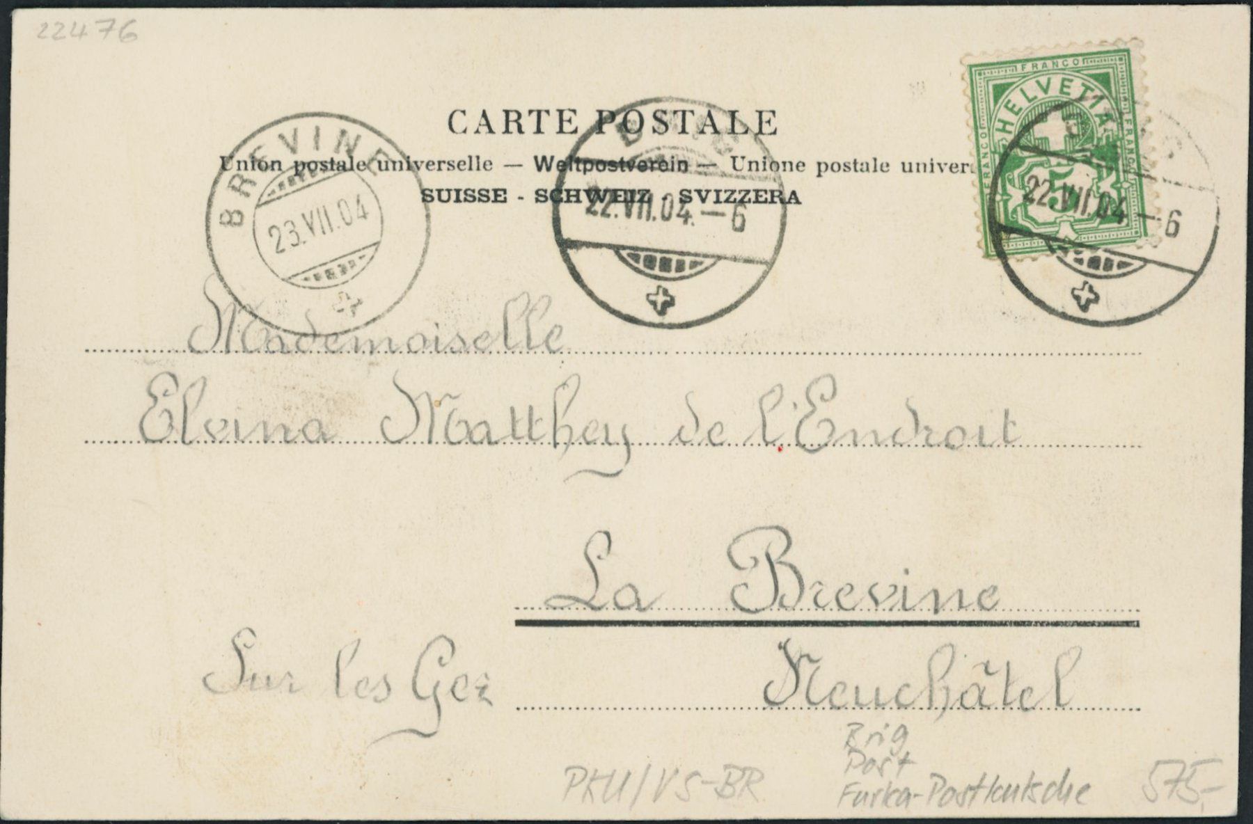 Cartoline postali: VS Brig - Post - Furka Postkutsche – Usato da Schindellegi venduto da leecollect 1