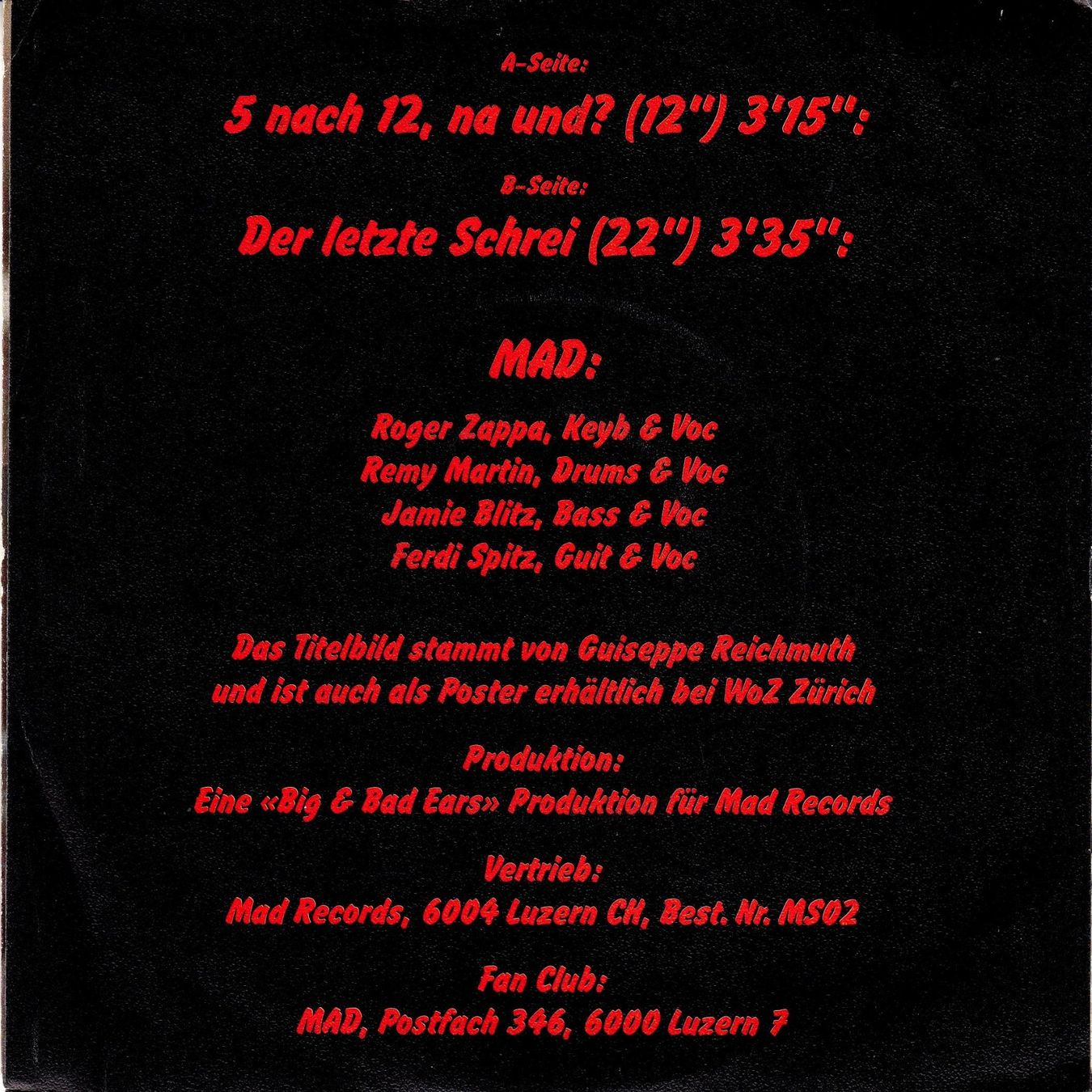 Dischi in vinile: Mad Vinyl Single von 1984 – Usato da Volketswil venduto da Abcrecords 1