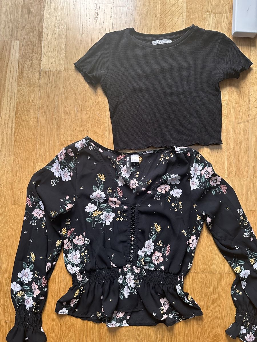 Pull&Bear Lots de vêtements: H&M Bluse und Pull&Bear Croptop Grösse 34/S – D'occasion à Zürich par cla_qxx8