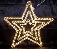 LED-Stern aus Lichtschlauch, 50cm/3-Fach, Farbe: warmweiss
