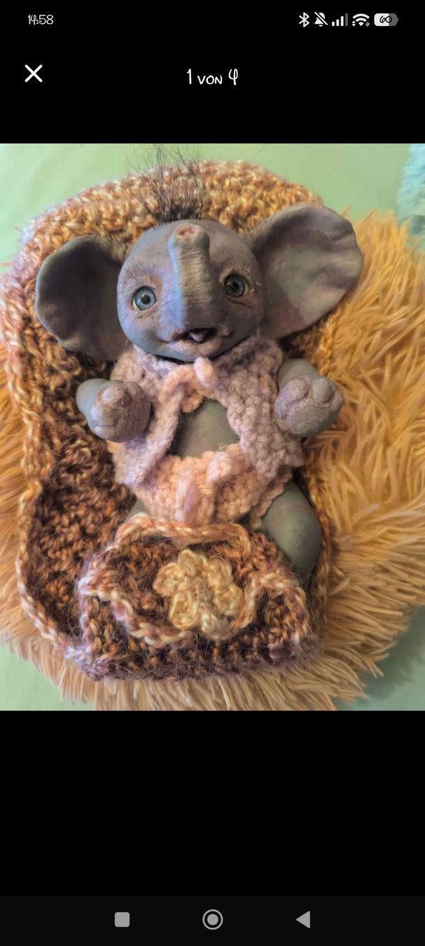 Bambole: Elefant Silikon Puppe – Nuovo (secondo la descrizione) da Rickenbach Sulz venduto da jadeprinzessin89