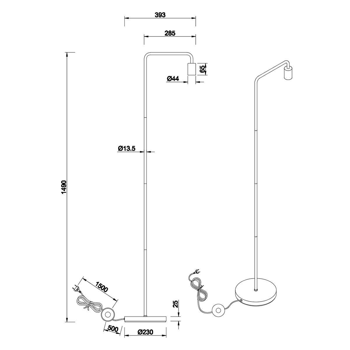 Lampen: Stehleuchte, Schwarz, 149 cm Höhe, IP20 – Neu (gemäss Beschreibung) aus Kreuzlingen von Smart-Light 3