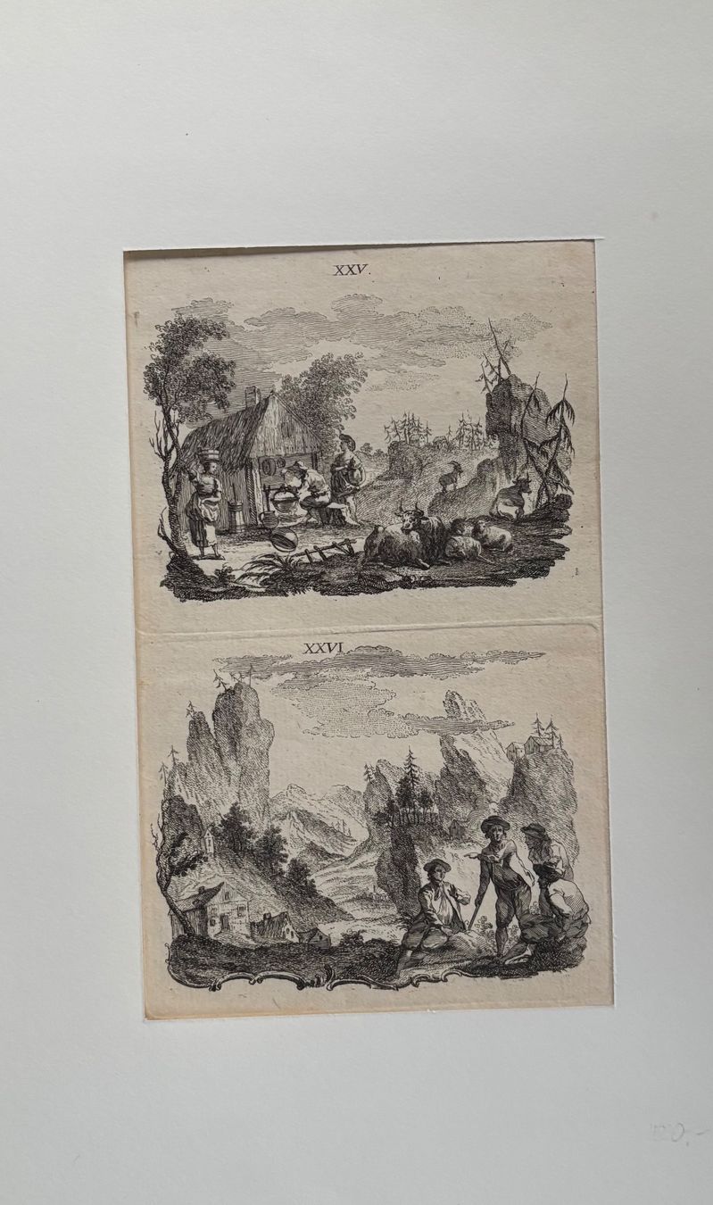 Gemälde: 2 x Radierung oder Kupferstich um 1850 – Gebraucht aus Frauenfeld von Merk52