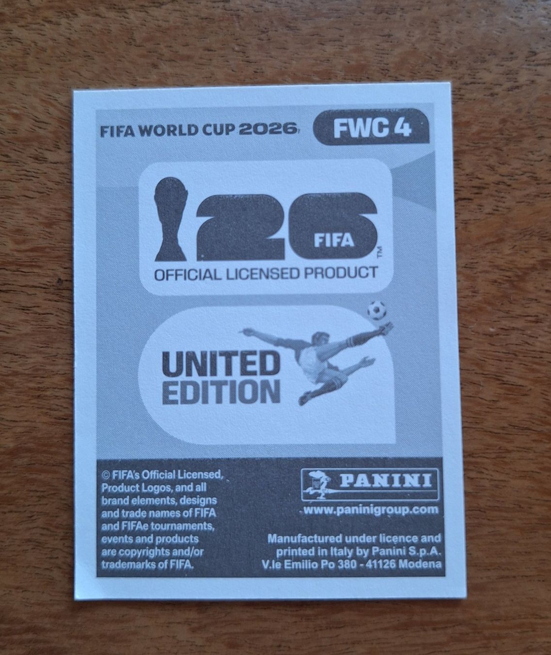Panini Carte collezionabili: Panini FWC 4 – Nuovo (secondo la descrizione) da Romanens venduto da Crocette 1