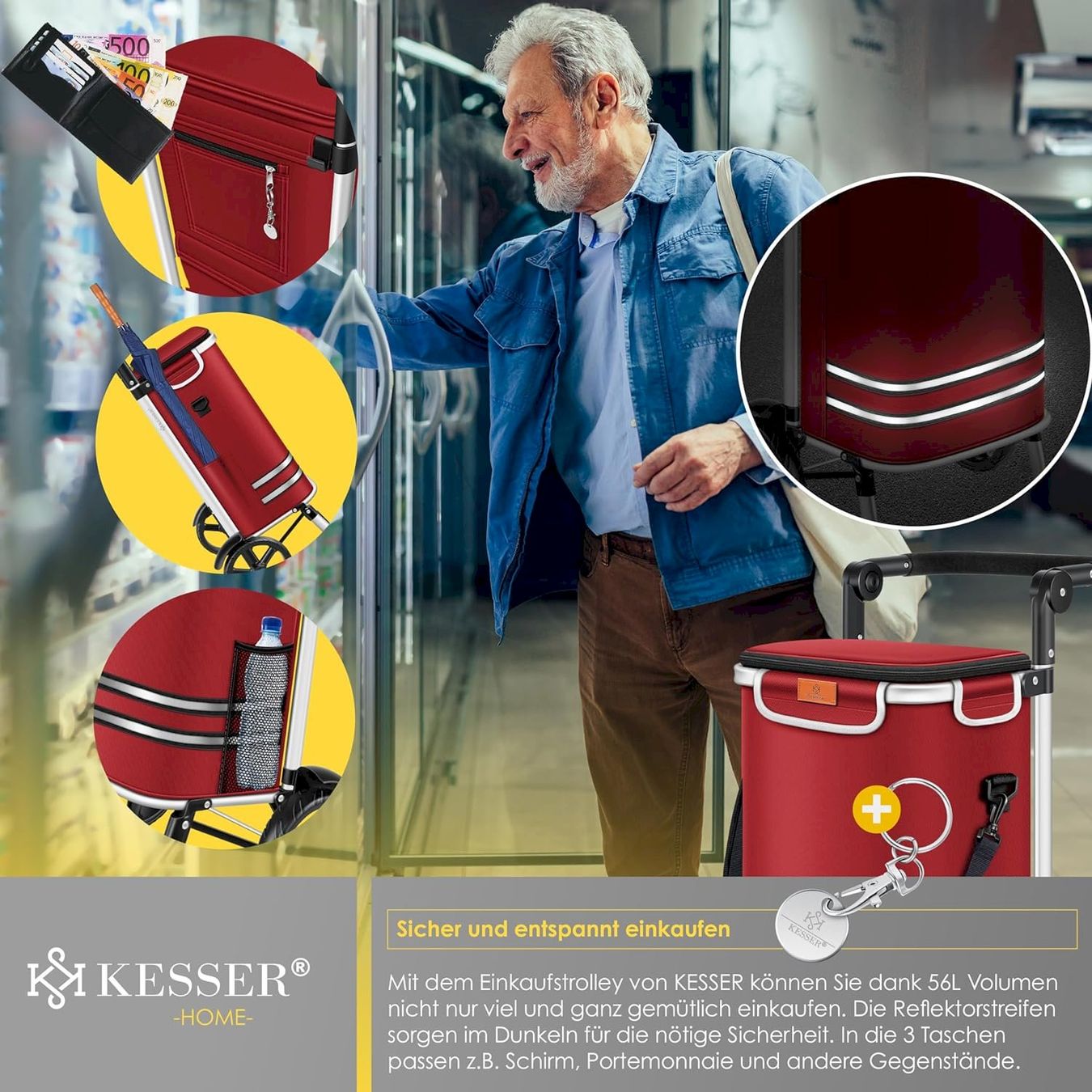 Autres articles pour la maison: KESSER Einkaufstrolley 56L Bordeaux – Neuf avec emballage d'origine à Bottighofen par zaap 4