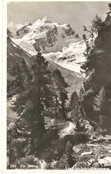 Ansichtskarten: Pontresina - Piz Roseg + 1952 – Gebraucht aus Emmenbrücke von teestube