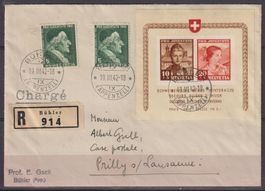 Block Pro Juventute 1941 auf Brief nach Prilly
