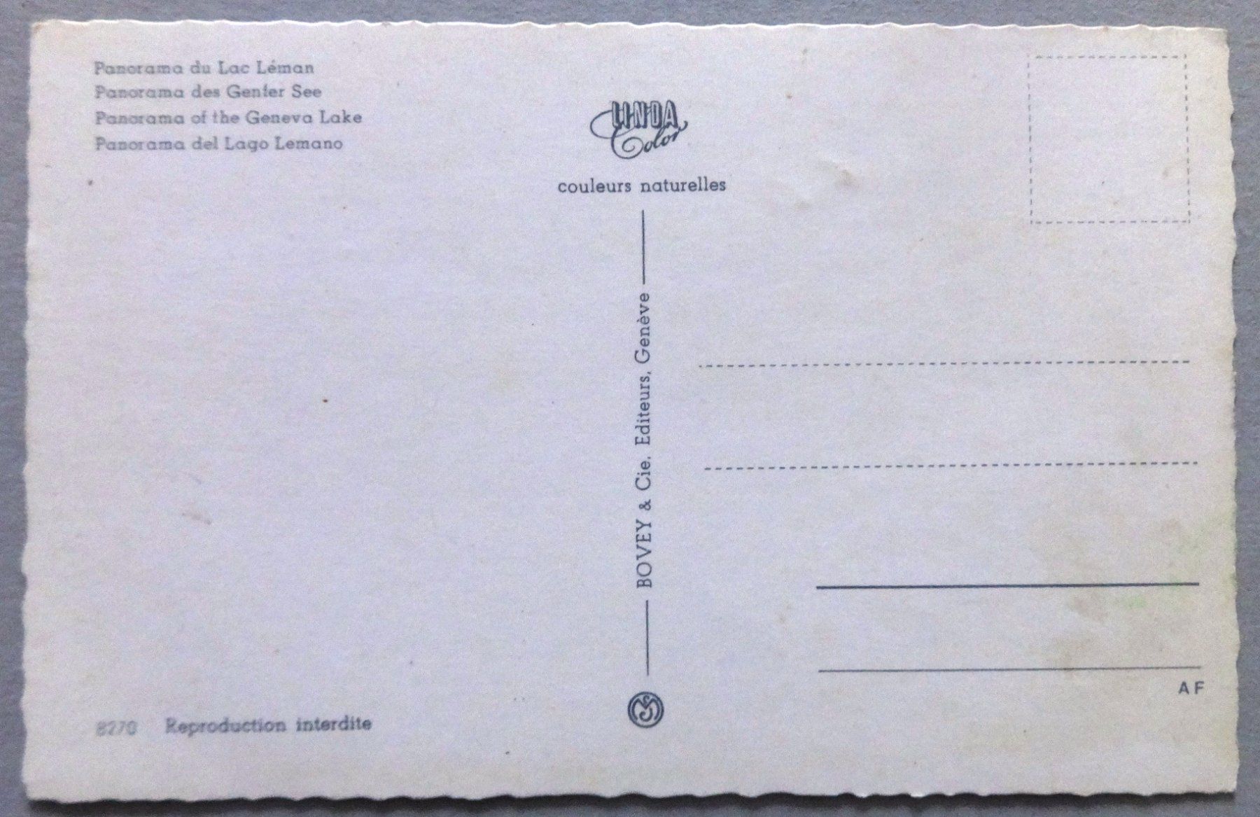 Cartes postales: Panorama du Lac Léman – D'occasion à Fétigny par Billy2miny 1