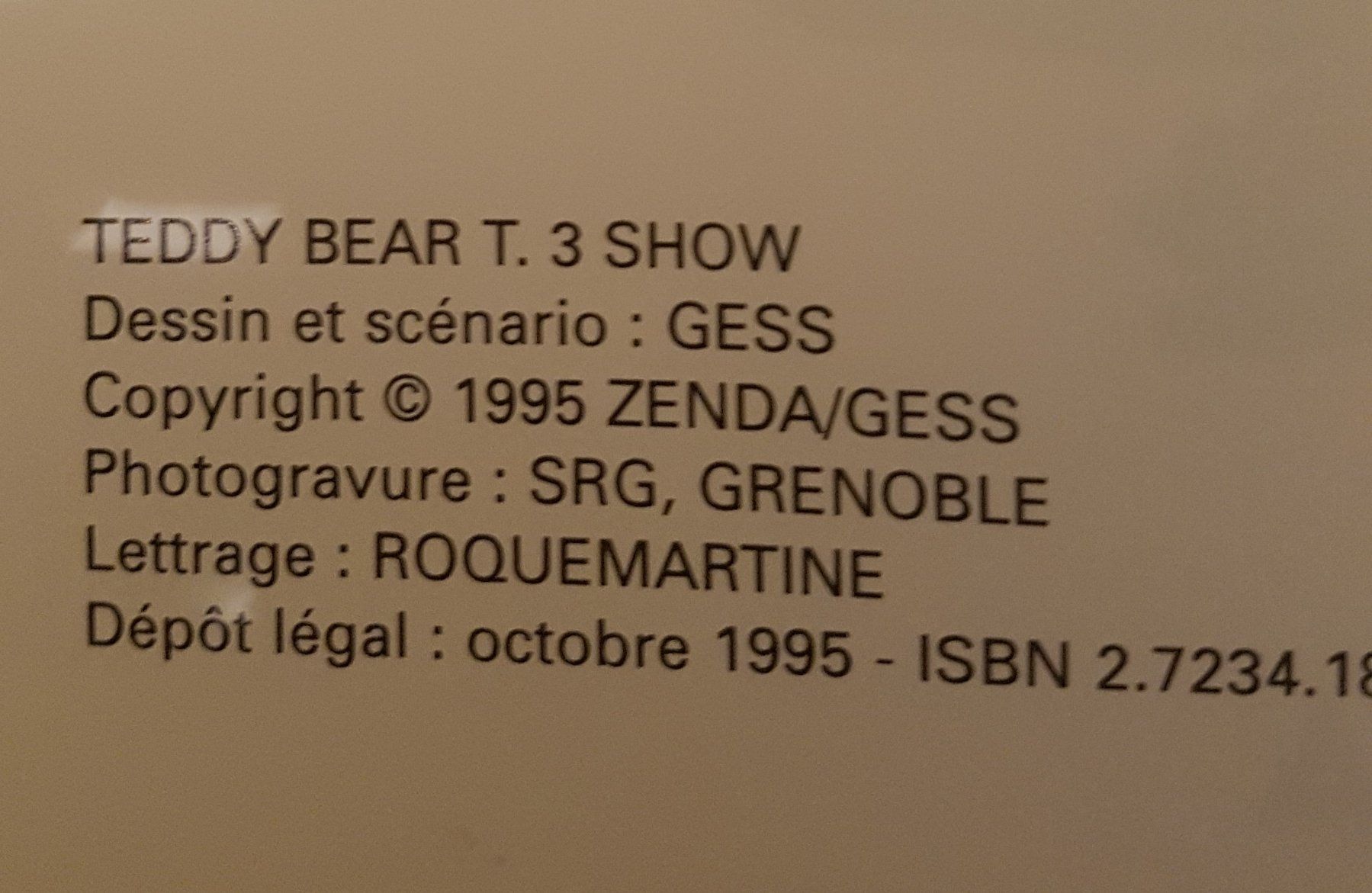 Fumetti: Teddy Bear N 3 E.O. (T.B.E.) Show – Usato da Prévonloup venduto da bitume1975 1