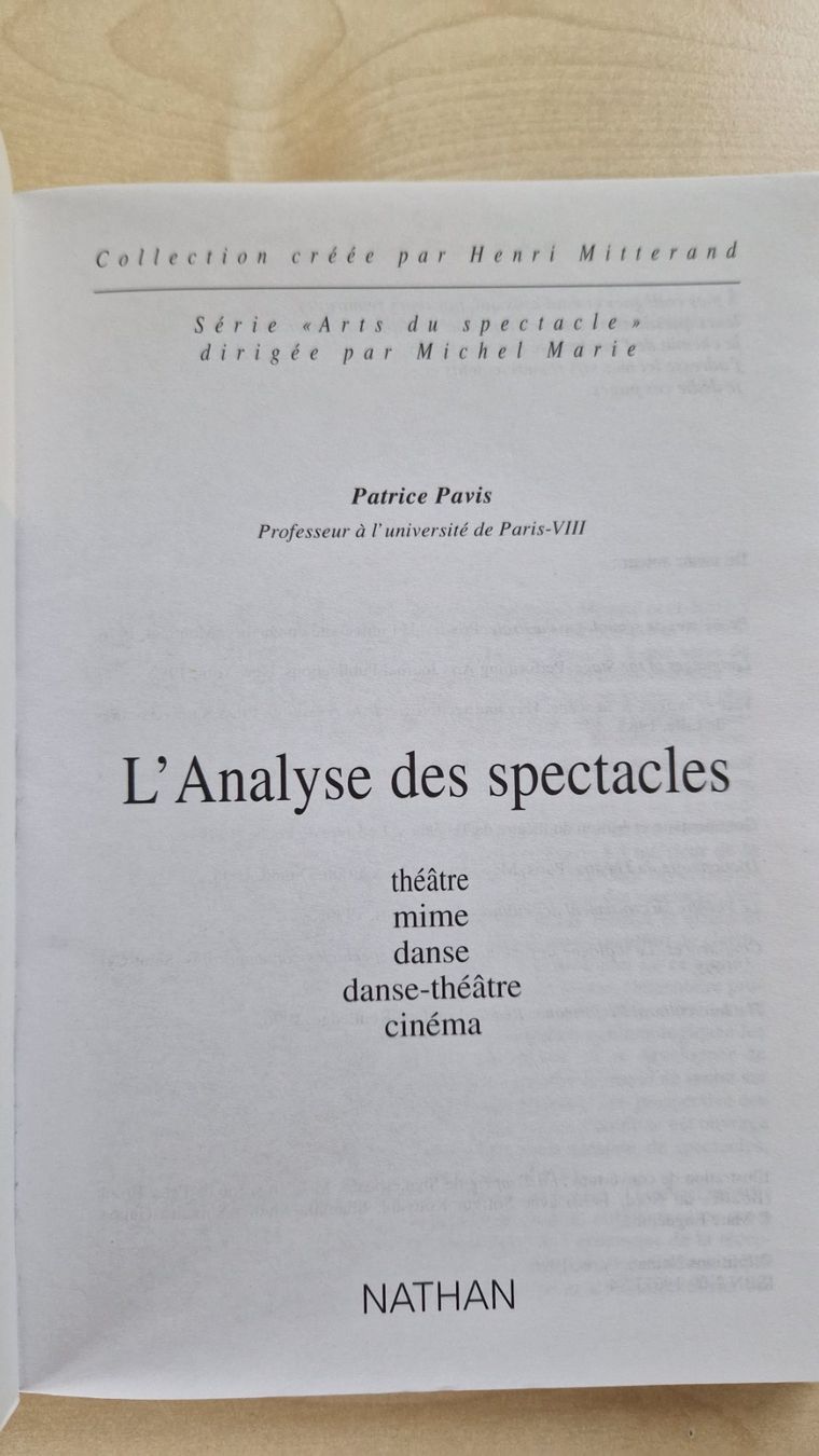 Bücher: Patrice Pavis / L'Analyse des spectacles – Gebraucht aus Malters von page02 2