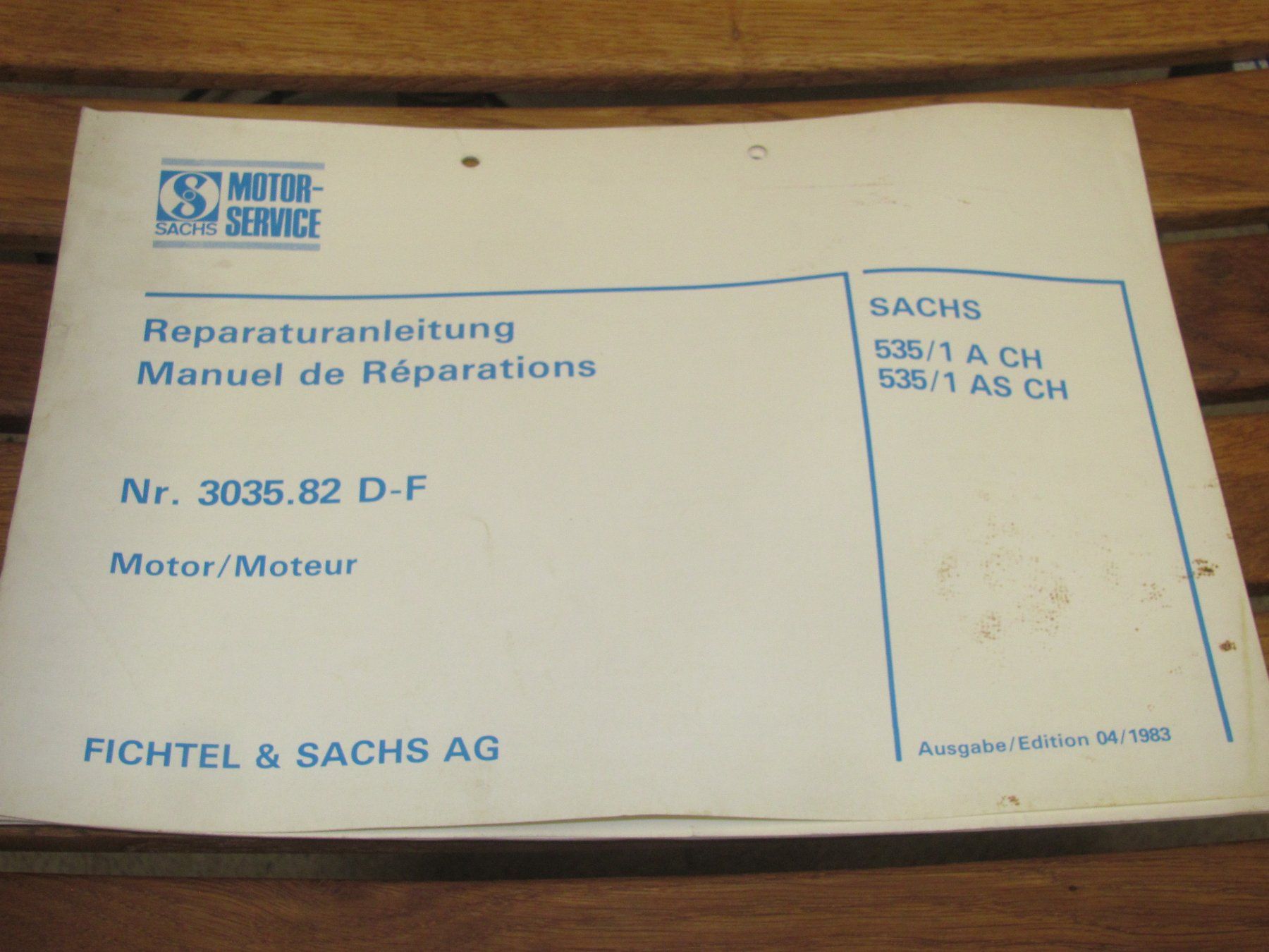 ORIGINAL Reparaturanleitung SACHS 535/1A Automat | Kaufen auf Ricardo