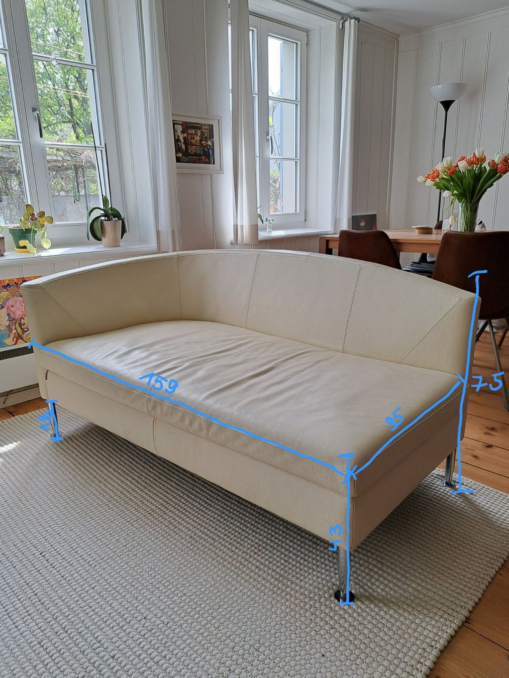 Divani: Dreipunkt Design Sofa Leder, beige – Usato da Winterthur venduto da sarahbischof 1