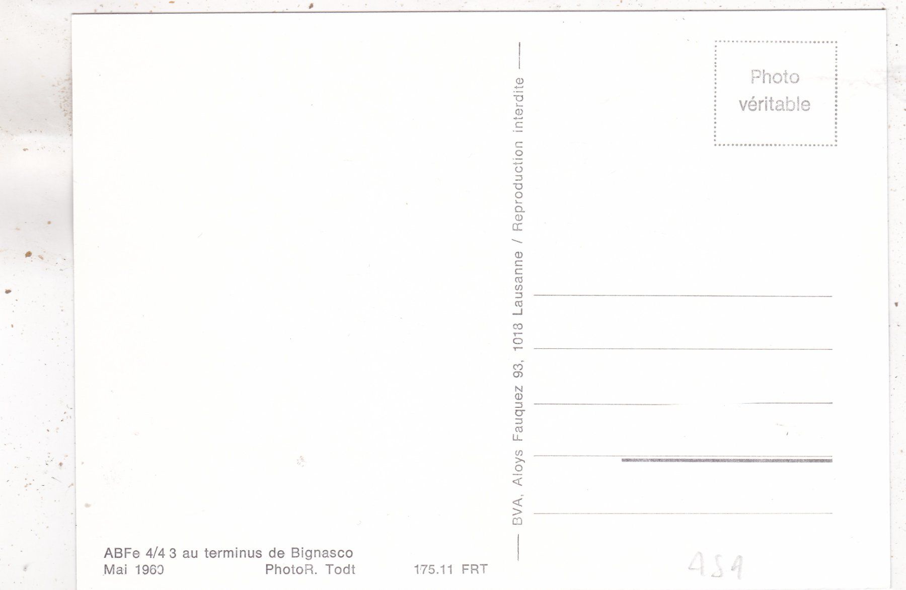 Cartes postales: Bahn ABFe 4/4 3 au terminus de Bignasco – D'occasion à Herisau par Lisegrat2008 1