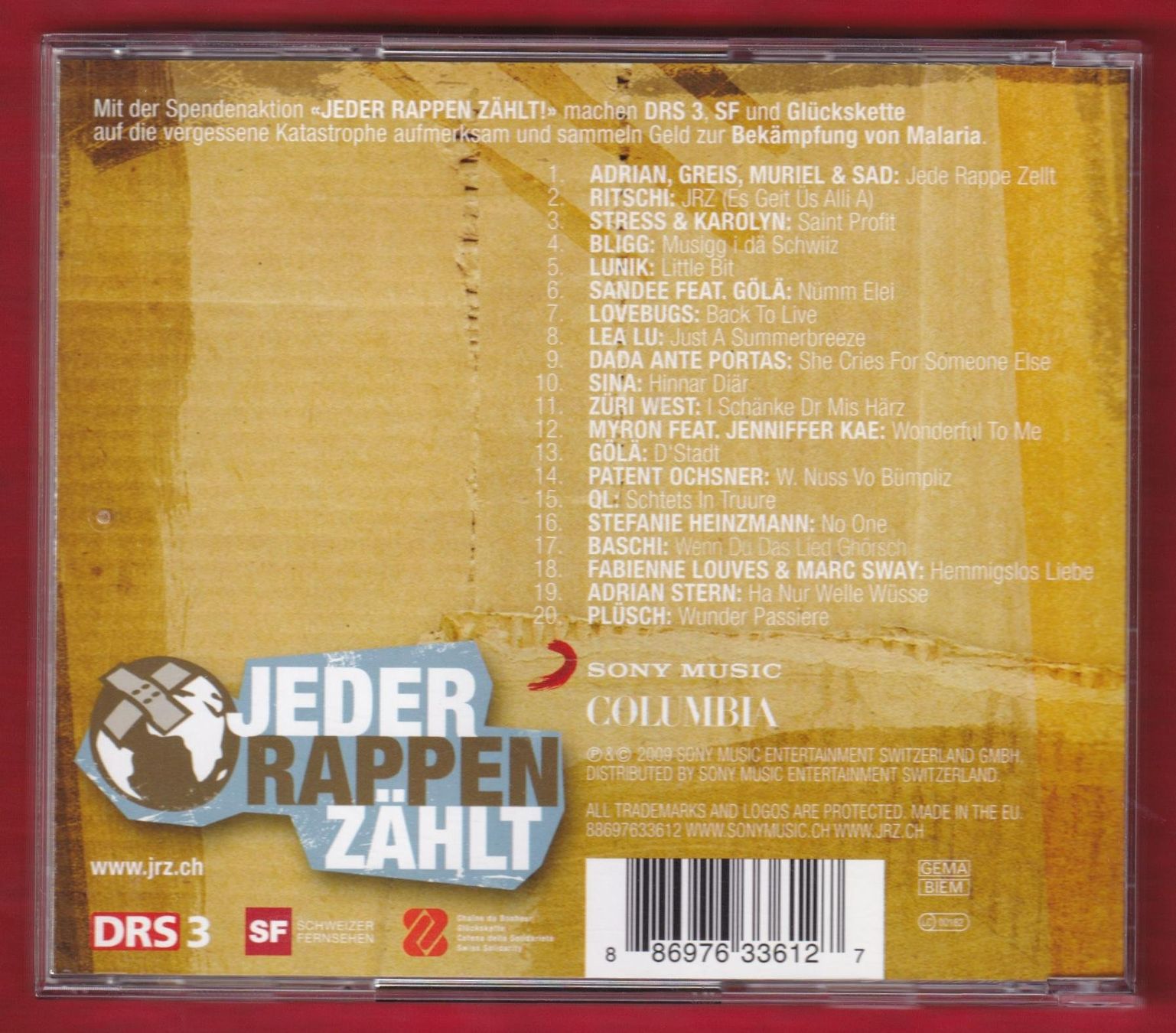 CD: Jeder Rappen Zählt 2009 - Various (CD) – Usato da Zürich venduto da Pfluftl2000 1