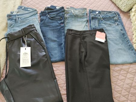Lot de 6pantalons pour femme : jeans et similicuir