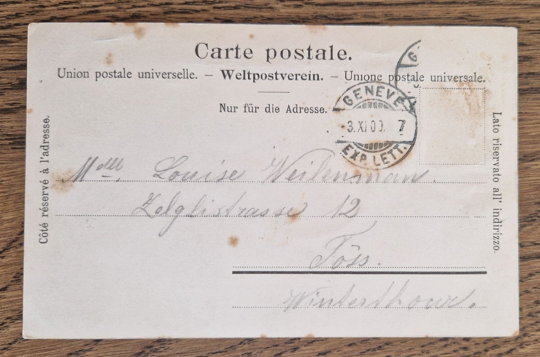 Cartoline postali: Genève Monument Brunswick 1900 – Usato da Ebikon venduto da Donar50 3
