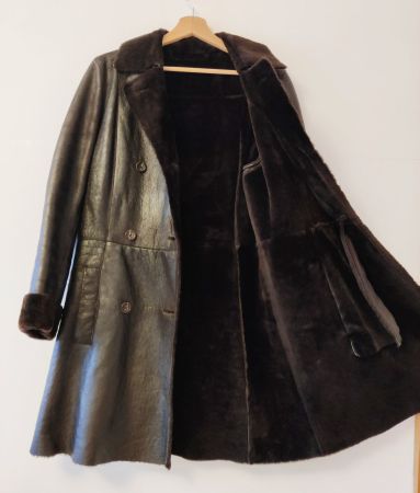 JIL SANDER Luxus Lammfell-Leder-Mantel Jacke Coat Pelz Gr.36