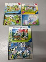 3x Puzzle, Hund, Katzen, Pferde, Dino
