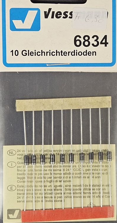 Produktbild von 10er-Set M7 Gleichrichterdioden – SMD, 1000V, 1A, Vf=1,1V – Ersatz Für 1N4007, Antistatisch Verpackt