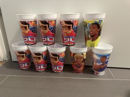 9 WM Becher unbenutzt ( Mc Donalds ) 