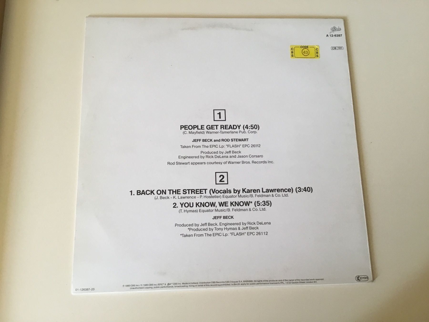 Dischi in vinile: Jeff Beck - Rod Stewart / People get ready – Usato da Kreuzlingen venduto da Schuggerman 1