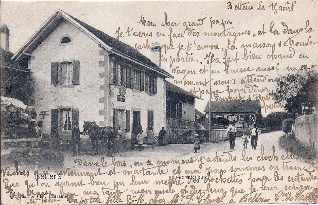 Cartes postales: BETTENS, café et télégraphe – D'occasion à Les Verrières par Scampi0