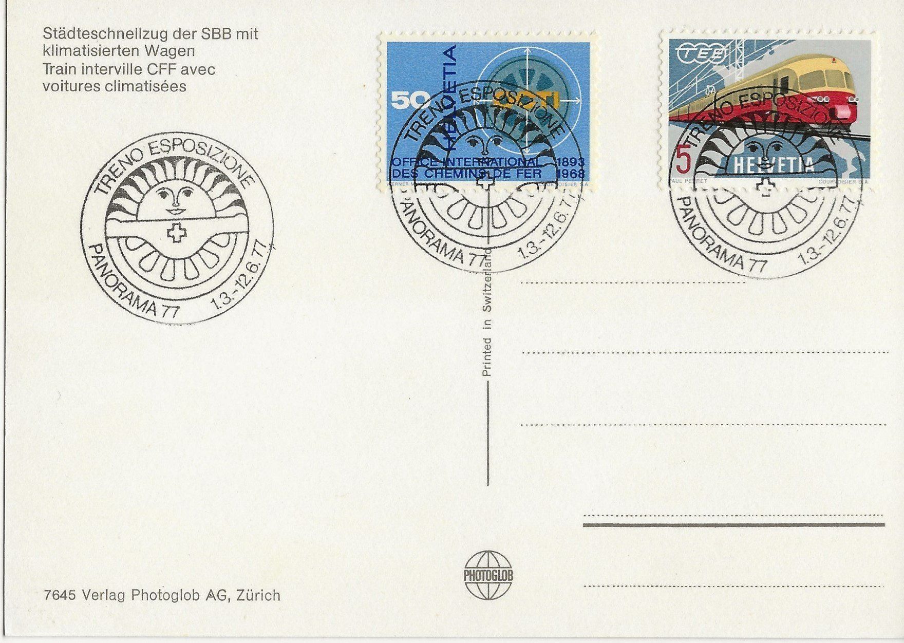Cartoline postali: Swiss Express,Lokomotive,Maximumkarte – Usato da Frauenfeld venduto da Merk52 1