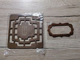 2x Holz Schablone Briefumschlag + Label *Originalverpackt*