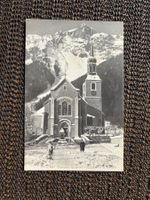 Ancienne carte postale Église Chamonix et le Bievent
