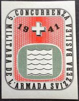Soldatenmarke 2.WK, Basel 1941, rom, geschn Wi AM 8-2