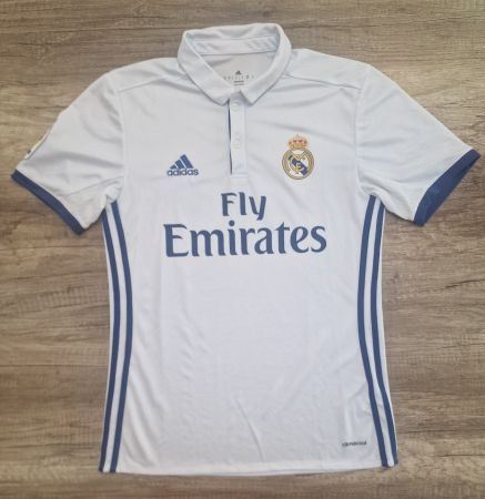 Real Madrid Adidas Polo Shirt weiss/blau S guter Zustand