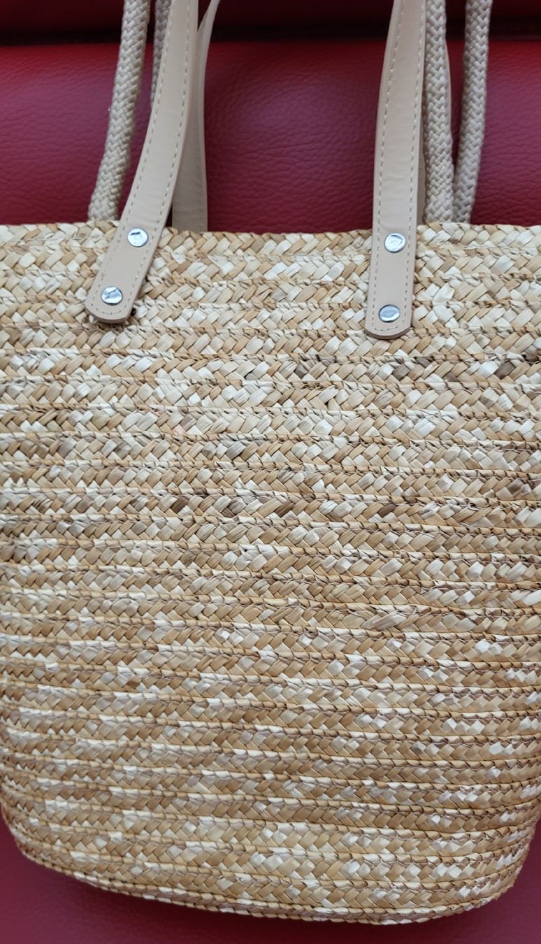 Taschen für Damen: Panier en paille avec fleurs décoratives – Gebraucht aus Fribourg von VictoriaShop7 3