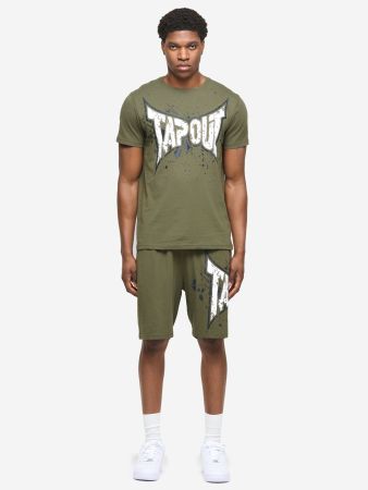 Tapout Dunlab T-Shirt & Shorts Set Olive L