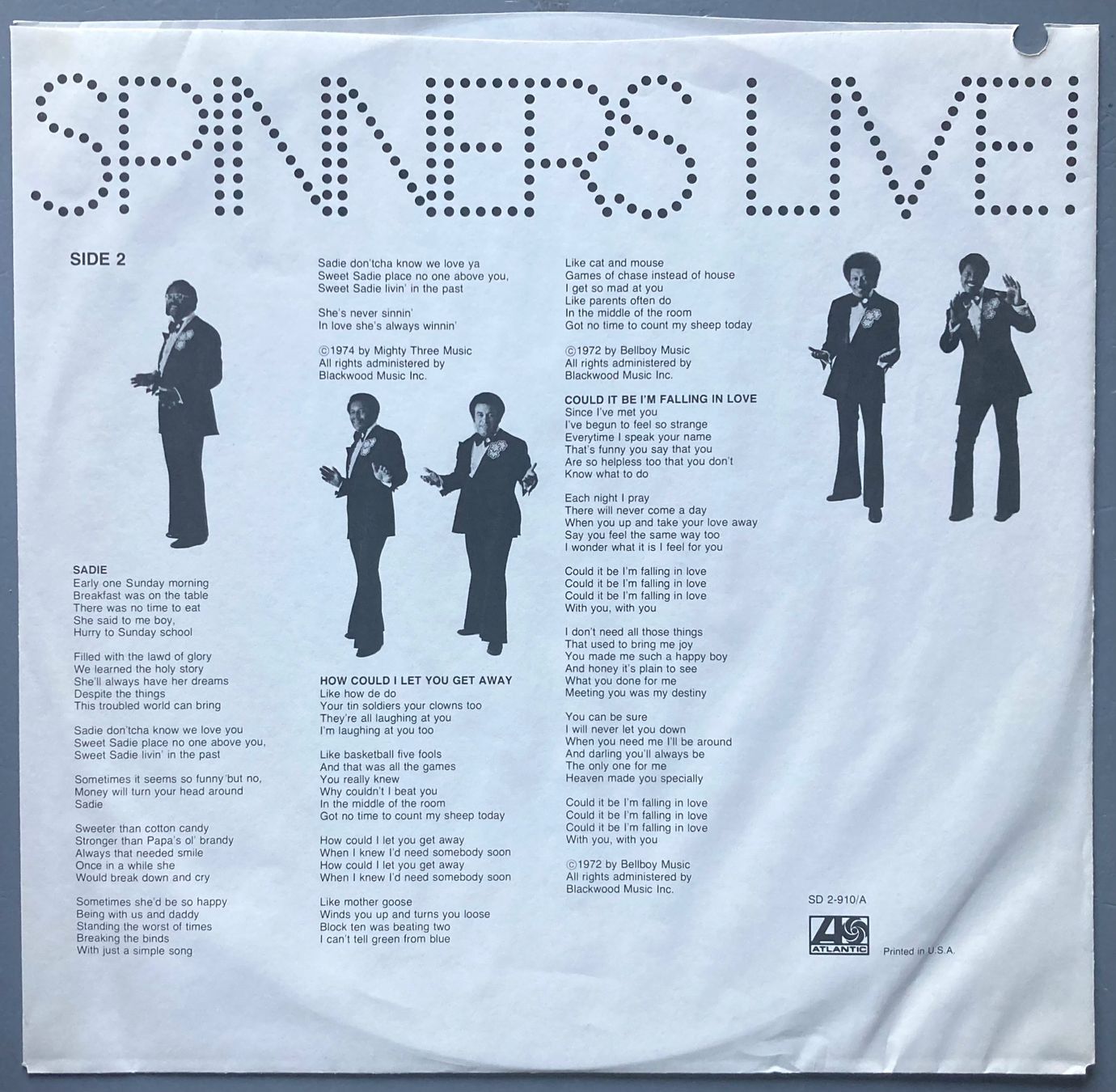 Schallplatten: SPINNERS - SPINNERS LIVE! – Gebraucht aus Poliez-Pittet von Newtown-Records 2
