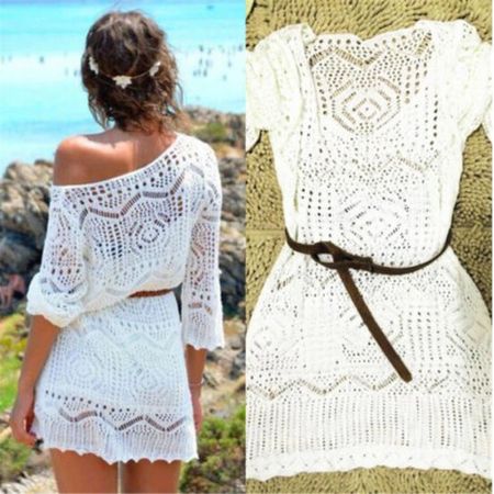 Hübsches Strandkleid weiss Gr. M - 226229
