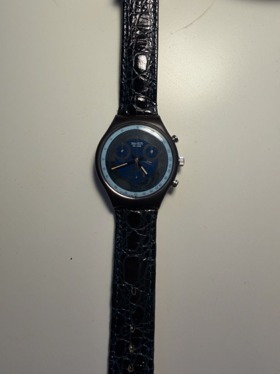 Swatch Uhren: Swatch Chronograph Watch, Black, Blue Dial – Gebraucht aus Zürich von Rocola26 3