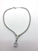 Collier mit Stein, Halsband mit grossem Stein  Modeschmuck,