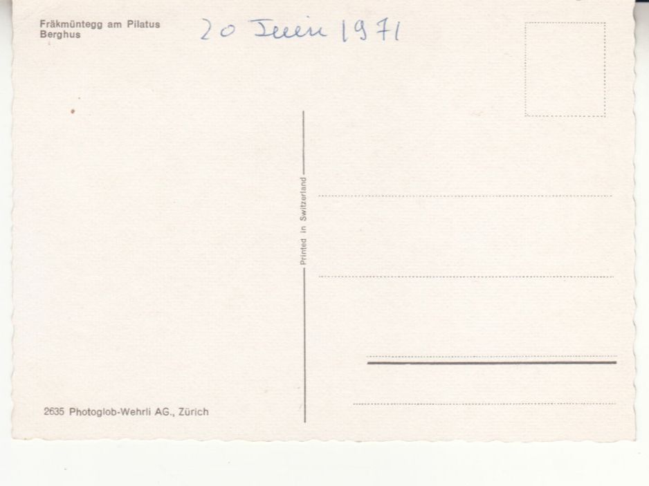 Ansichtskarten: Fräkmüntegg 1971 – Gebraucht aus Bürglen TG von StampGraf 1