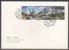 2014, FDC, 100 Jahre Schweizer Nationalpark (Nr. 1496–1498)