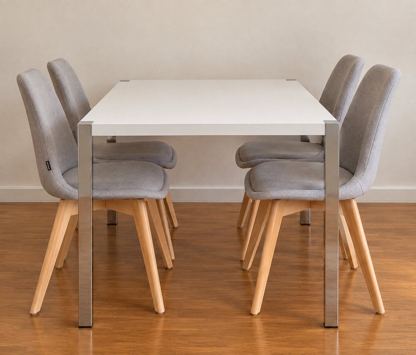 Set di tavolo e panche: Table blanche + 4 chaises Beliani - ensemble salle à manger – Usato da Collex venduto da lpe_zhq9 4