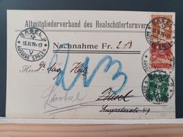 BL, Nachnahme, 3-fach Frankatur, 1919