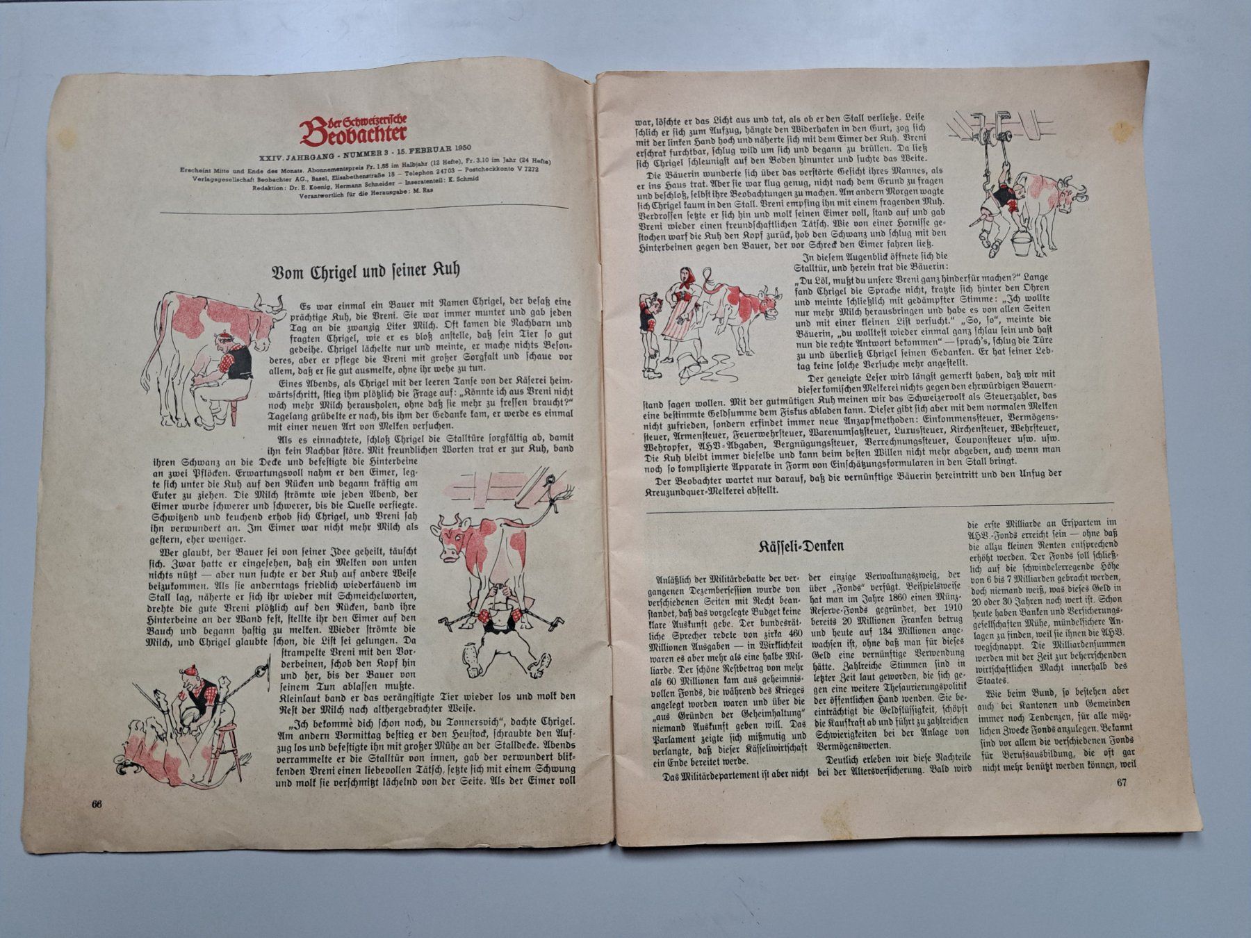 Riviste & Magazine: Der schweizerische Beobachter von 1950 – Usato da Kirchberg BE venduto da Bataja