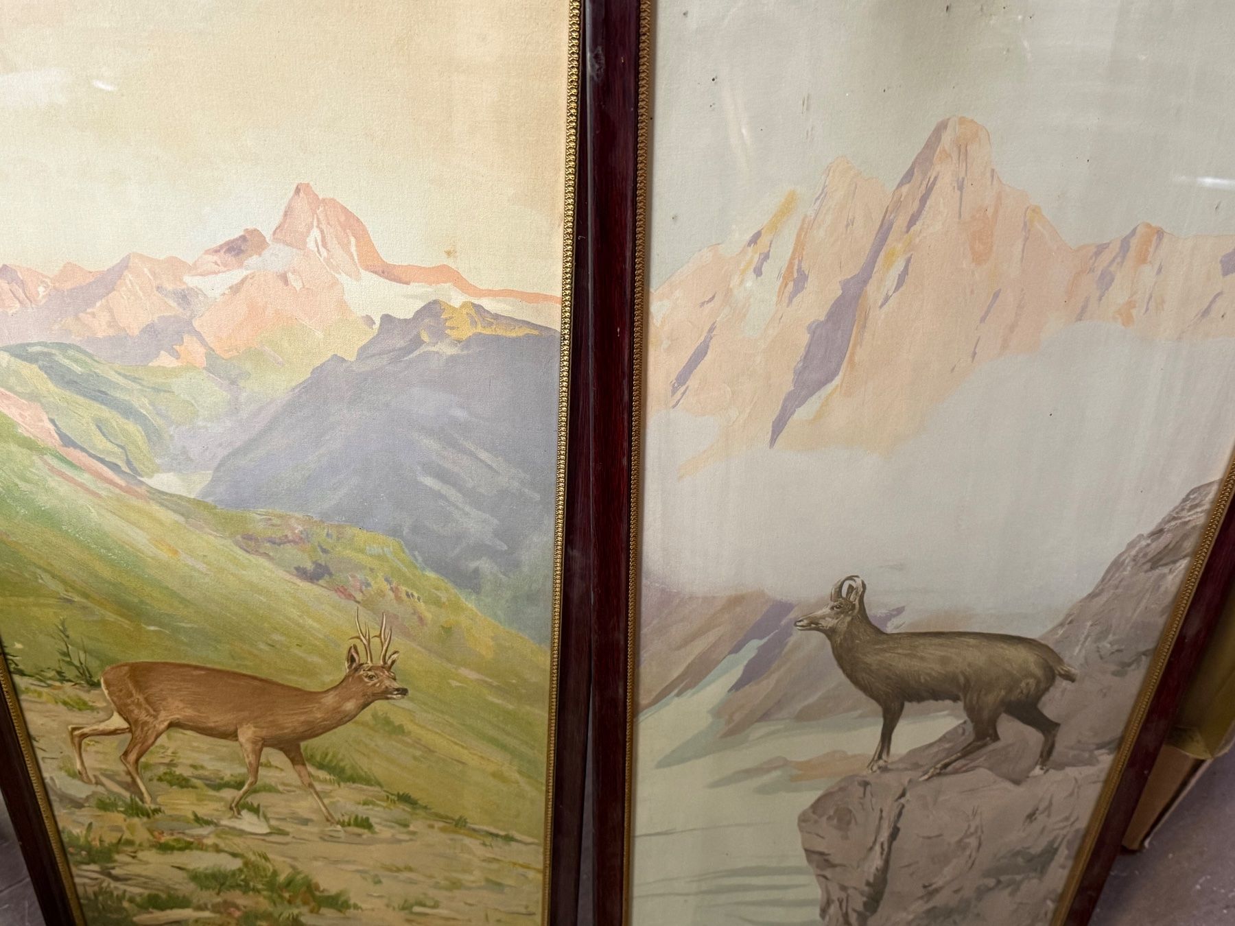 Grafica & Litografie: Reh / Gemse Gämse 2 grosse Landschaftslithos – Usato da Bern venduto da Jwpm66 1