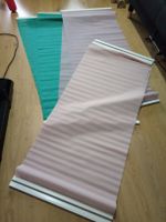 7 Schiebevorhänge ca 147cm rosé und grün