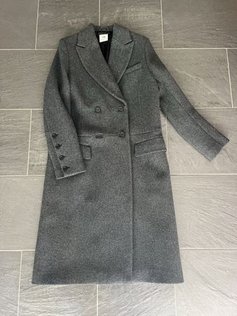 H&M Studio Mantel Wolle grau Grösse 36, neuwertig