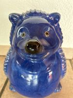 Dekorative blaue Igel Keramik Figur, Vintage Stil!