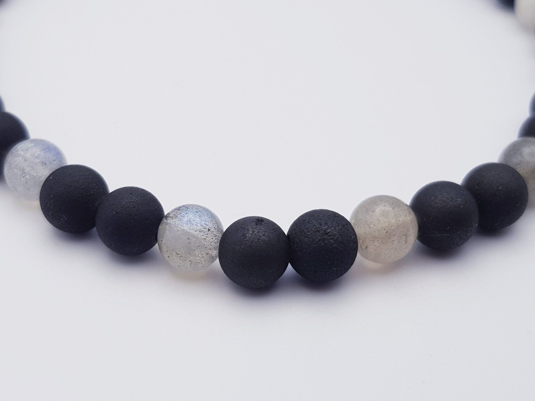 Bracciali & Braccialetti: Armband Edelstein Labradorit und schwarzer Achat – Nuovo e nell'imballaggio originale da Menziken venduto da Zyropa 2