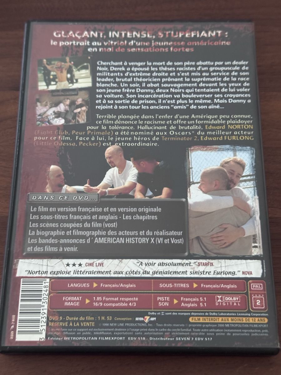 Tutti i DVDs: DVD American History X – Usato da Grand-Lancy venduto da cyr_n5ky 1